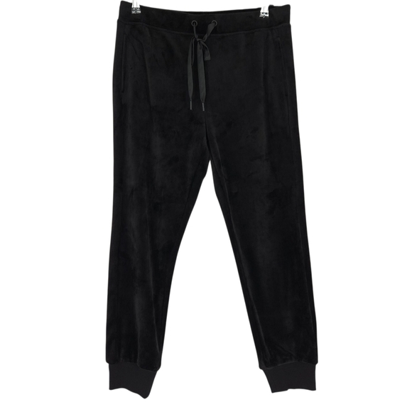 Sanctuary Jogger Pants Black Velvet High Rise Stretch Waist Pull On Medium - Picture 1 of 6